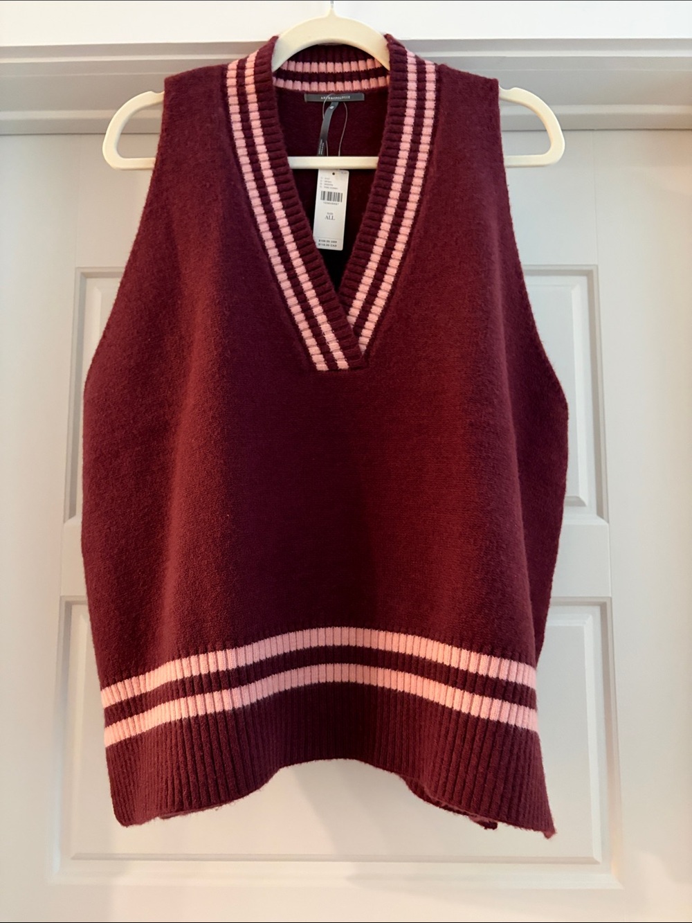 NWT By Anthropologie Sporty V-Neck Sweater Vest
